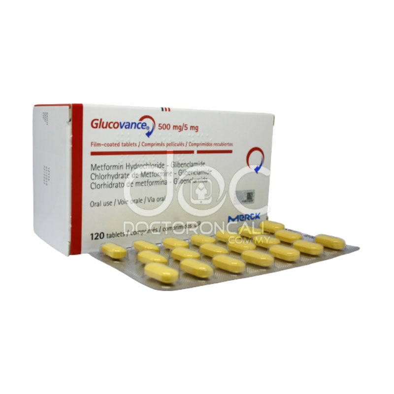 Glucovance 500/5mg Tablet 120s - DoctorOnCall Farmasi Online