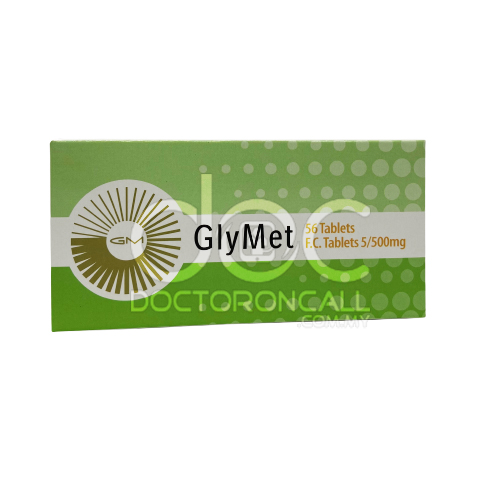 Glymet 5/500mg Tablet - 14s (strip) - DoctorOnCall Online Pharmacy