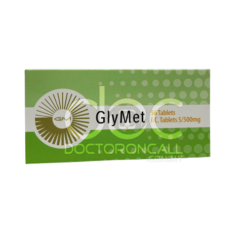 Glymet 5/500mg Tablet 14s (strip) - DoctorOnCall Farmasi Online