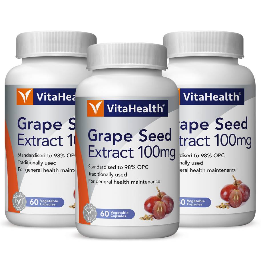 VitaHealth Grape Seed Extract 100mg Softgel 60s x2 - DoctorOnCall Farmasi Online