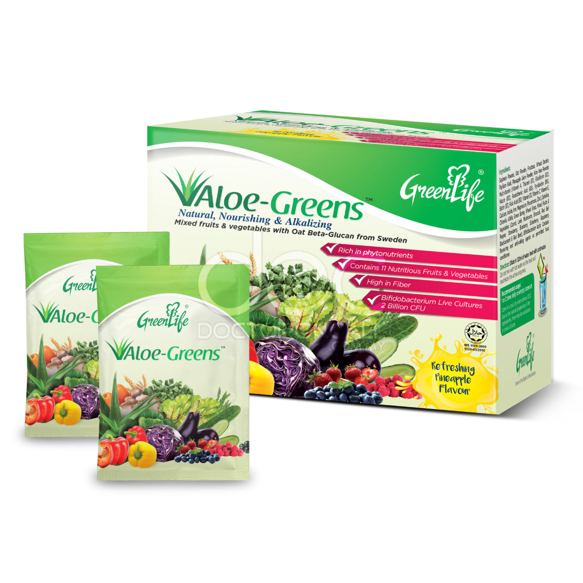 Greenlife Aloe-Greens Sachet 15s - DoctorOnCall Online Pharmacy