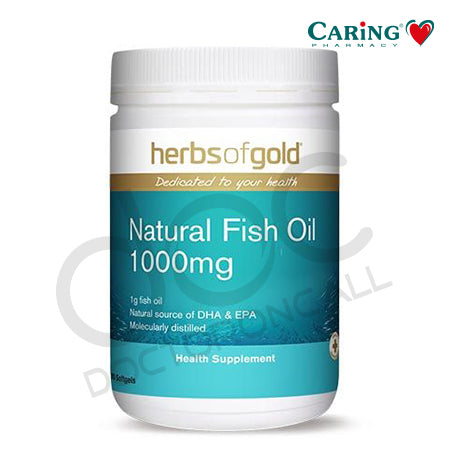 Herbs of Gold Natural Fish Oil 1000mg Capsule 100s - DoctorOnCall Farmasi Online