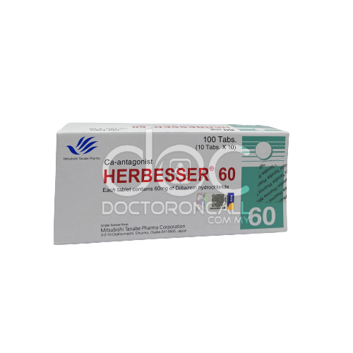 Herbesser 60mg Tablet 10s (strip) - DoctorOnCall Farmasi Online