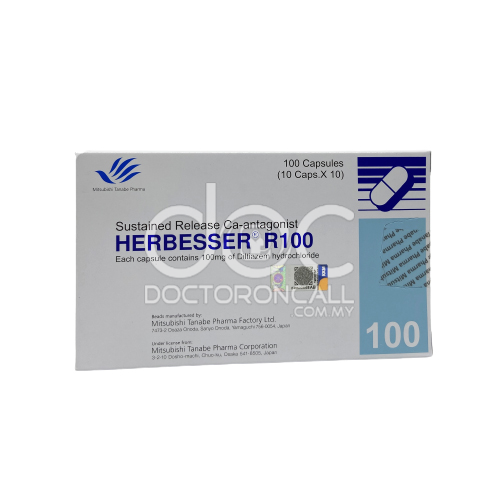 Herbesser R100 Tablet 10s (strip) - DoctorOnCall Farmasi Online