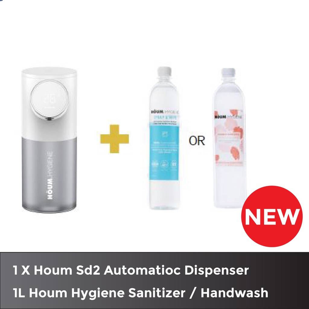 Houm Hygiene Automatic Dispenser SD2 with Digital Display (FOC Houm Hygiene Sanitiser/Handwash) 1s - DoctorOnCall Online Pharmacy