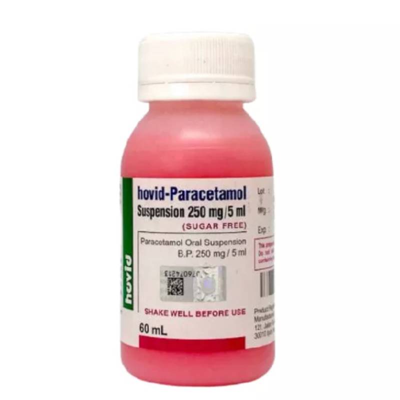 Hovid Paracetamol 250mg/5ml Suspension 60ml - DoctorOnCall Online Pharmacy