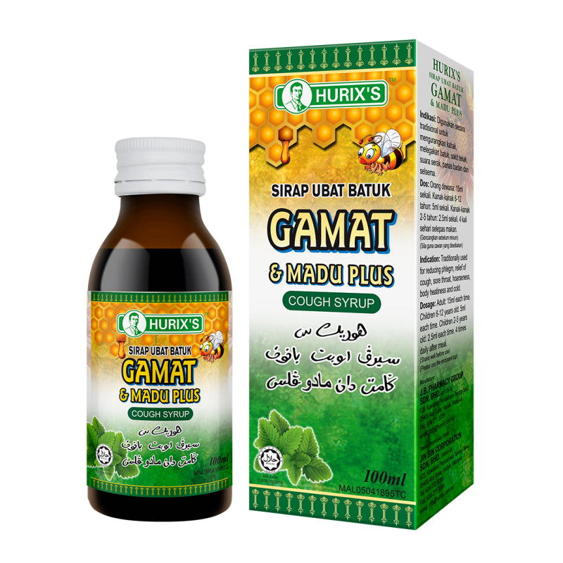 Hurixs Sirap Ubat Batuk Gamat & Madu - 60ml - DoctorOnCall Online Pharmacy