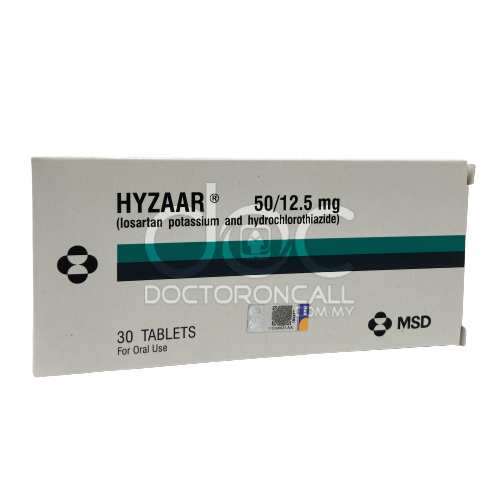 Hyzaar 50/12.5mg Tablet 15s (strip) - DoctorOnCall Farmasi Online