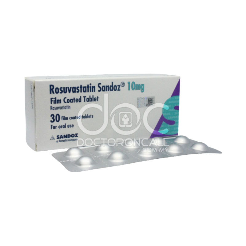 Sandoz Rosuvastatin 10mg Tablet 30s - DoctorOnCall Online Pharmacy