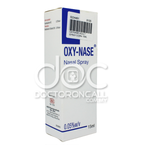 HOE Oxy-Nase 0.05% Nasal Spray 15ml - DoctorOnCall Farmasi Online
