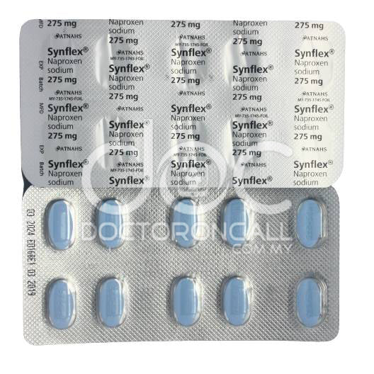 Synflex 275mg Tablet - 10s (strip) - DoctorOnCall Farmasi Online