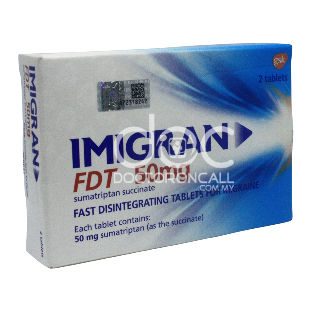 Imigran 50mg Tablet 2s - DoctorOnCall Online Pharmacy