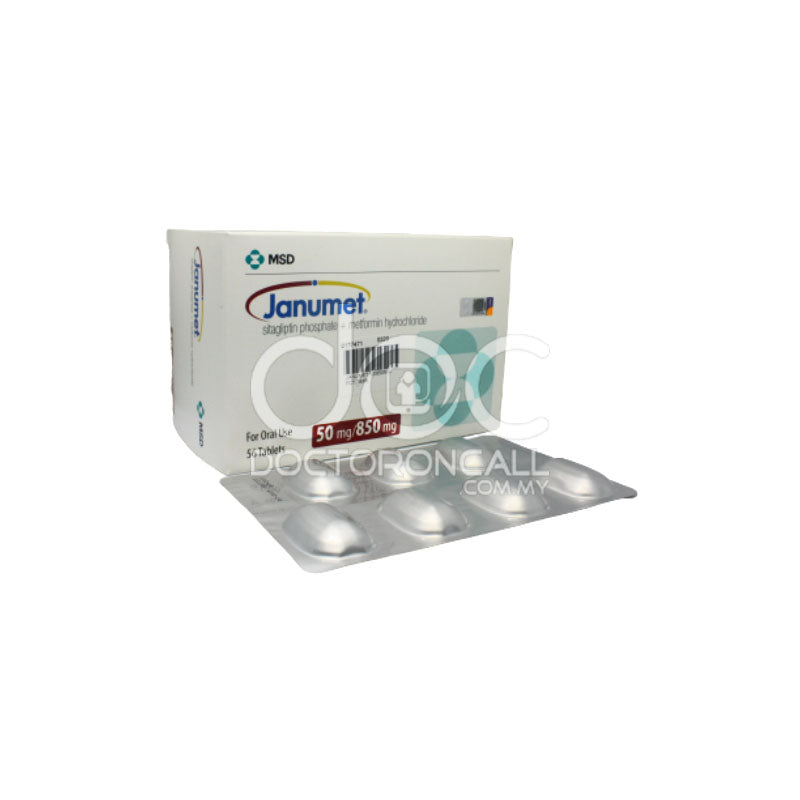Janumet 50/850mg Tablet 7s (strip) - DoctorOnCall Online Pharmacy