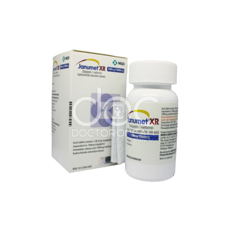 Janumet XR 100/1000mg Tablet 28s - DoctorOnCall Farmasi Online