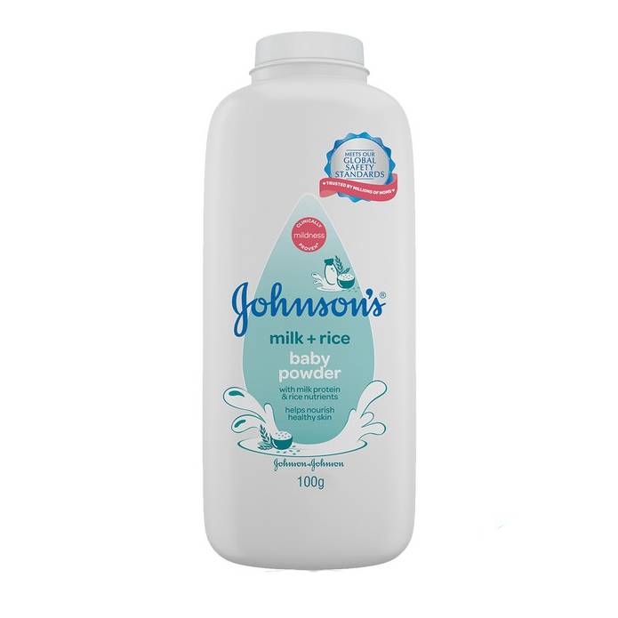 Johnson's Baby Powder Milk + Rice 100g - DoctorOnCall Farmasi Online