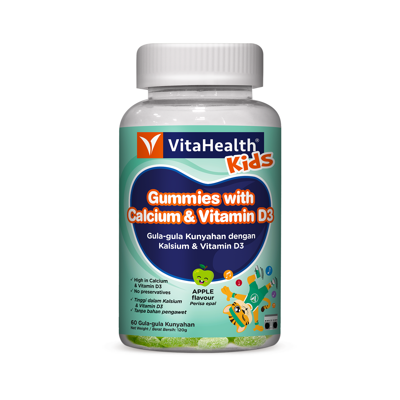 VitaHealth Kids Gummies with Calcium & Vitamin D3 Gummies 60s - DoctorOnCall Farmasi Online