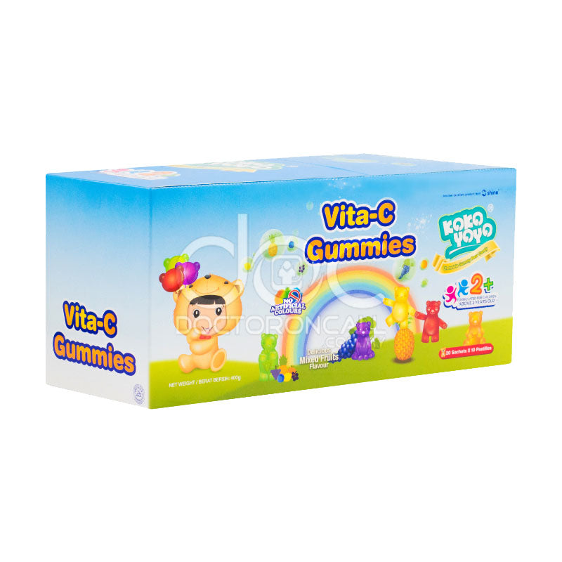 Kokoyoyo Vita-C Gummies Mixed Fruit 10s x20 - DoctorOnCall Farmasi Online