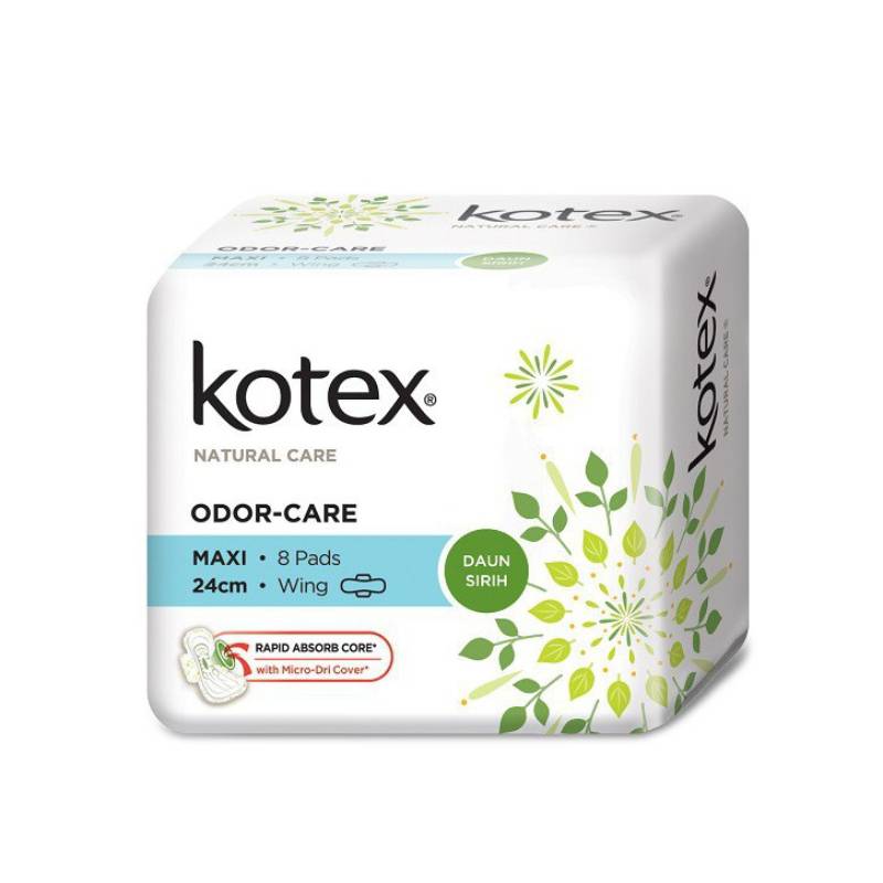 Kotex Natural Care Daun Sirih Maxi Wings Pad 8s - DoctorOnCall Online Pharmacy