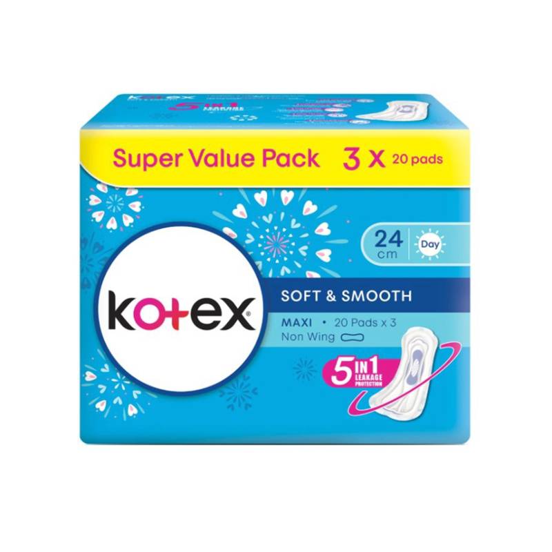 Kotex Soft & Smooth Maxi Non Wing 24cm 20s - DoctorOnCall Online Pharmacy