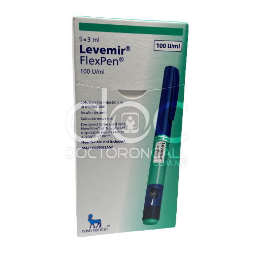 Levemir FlexPen 100U/ml - 3ml x5 - DoctorOnCall Online Pharmacy