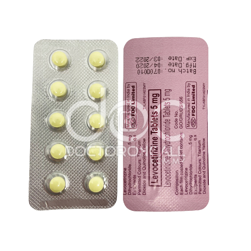 Levocetirizine 5mg Tablet 10s (strip) - DoctorOnCall Online Pharmacy