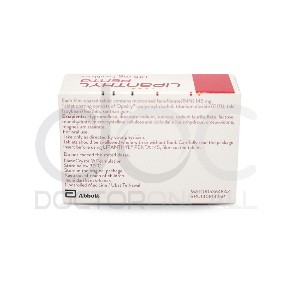 Abbott Lipanthyl Penta 145mg Tablet 10s (strip) - DoctorOnCall Farmasi Online