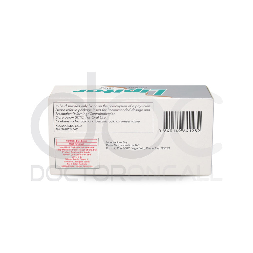 Lipitor 20mg Tablet 30s - DoctorOnCall Online Pharmacy