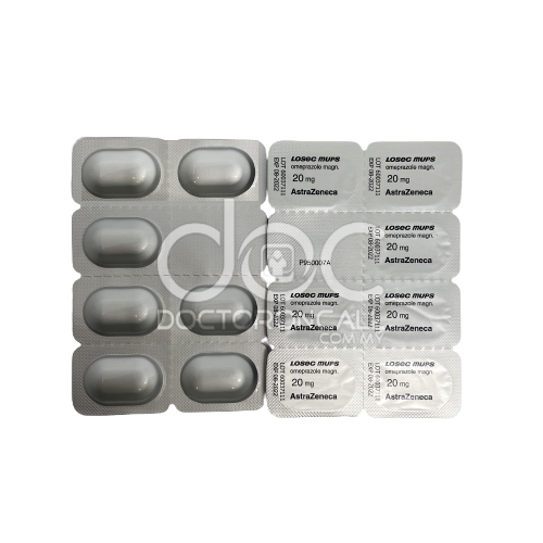 Losec Mups 20mg Tablet 7s (strip) - DoctorOnCall Online Pharmacy