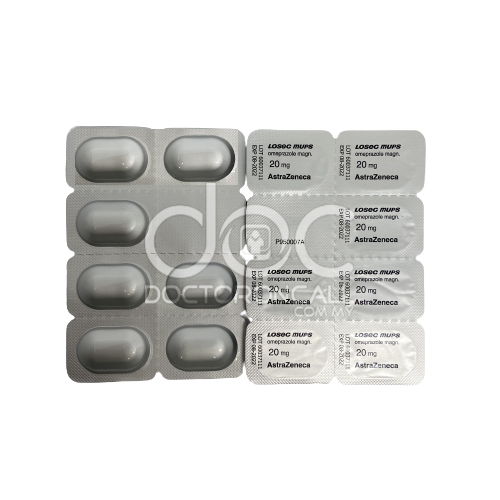 Losec Mups 20mg Tablet 7s (strip) - DoctorOnCall Farmasi Online