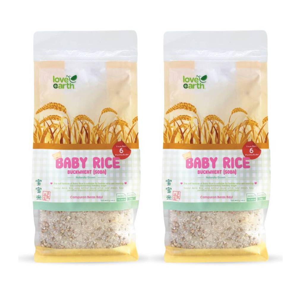 Love Earth Organic Baby Rice (Buck Wheat) - 900g x2 - DoctorOnCall Farmasi Online