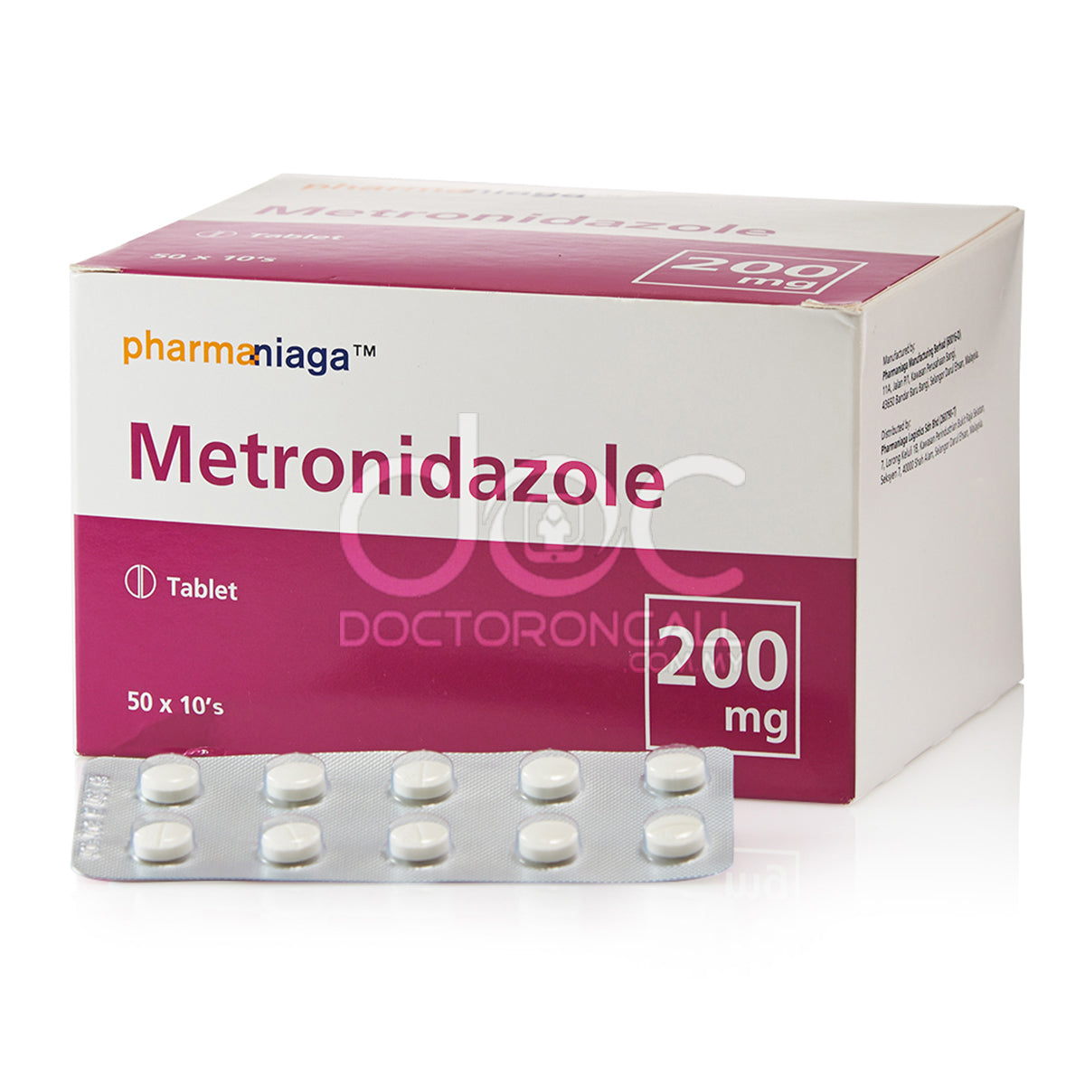 Pharmaniaga Metronidazole 200mg Tablet 10s (strip) - DoctorOnCall Online Pharmacy