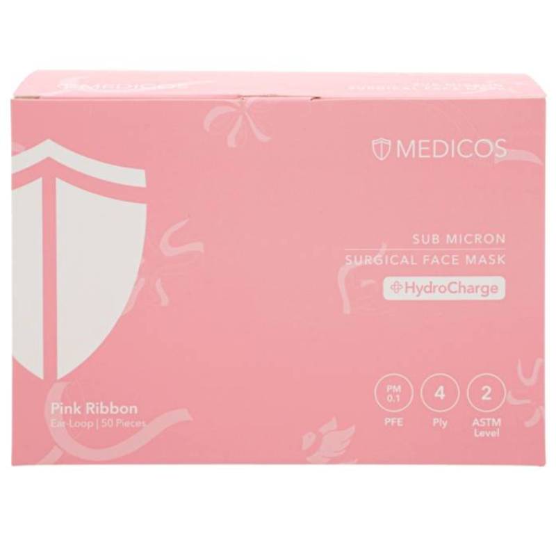 Medicos 4Ply Face Mask (Pink Ribbon) 50s - DoctorOnCall Farmasi Online