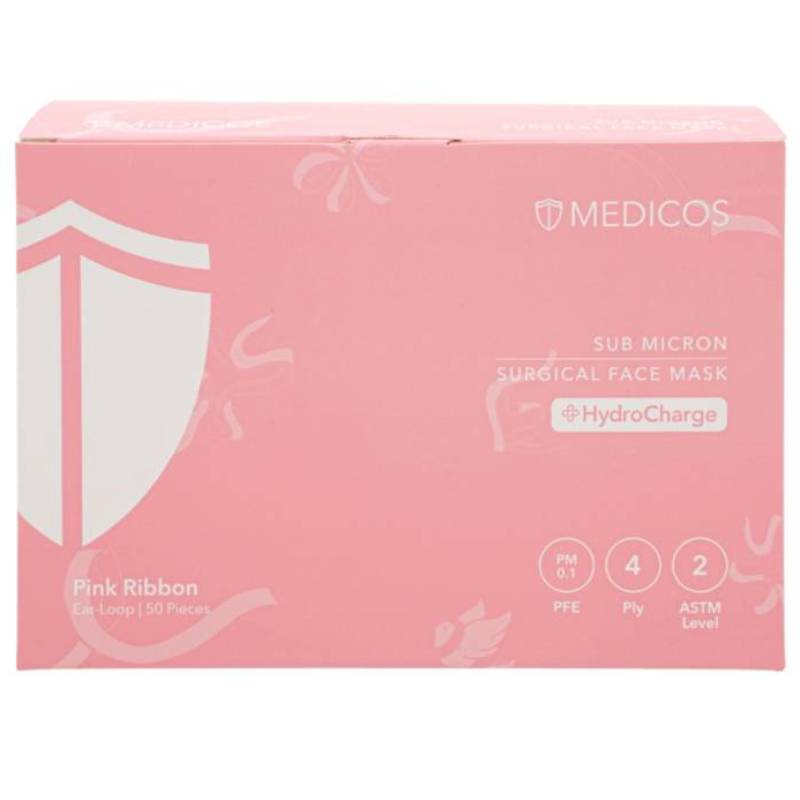 Medicos 4Ply Face Mask (Pink Ribbon) 50s - DoctorOnCall Online Pharmacy