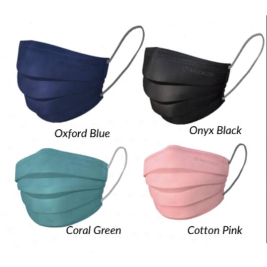 Medicos HydroCharge Surgical Face Mask (Slim Fit) 50s Oxford Blue - DoctorOnCall Farmasi Online