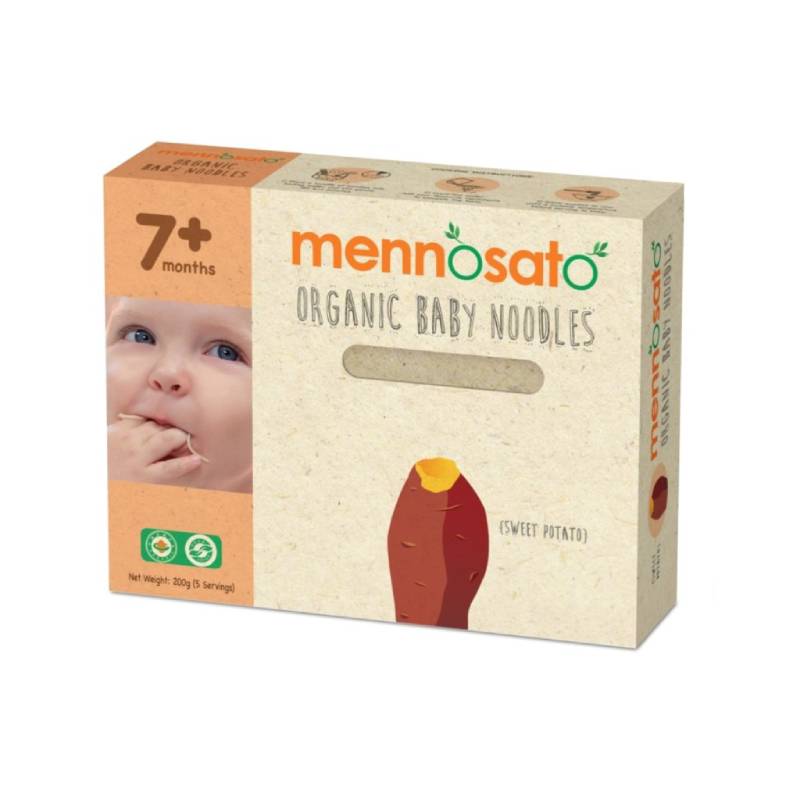 Mennosato Organic Sweet Potato Baby Noodle 200g - DoctorOnCall Farmasi Online