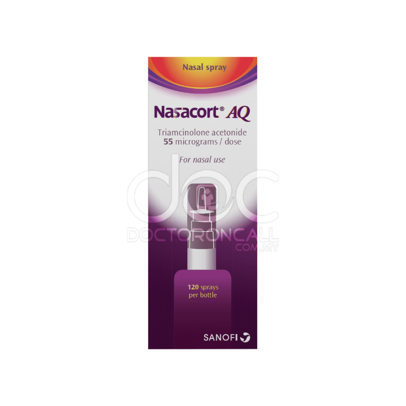 Nasacort 55mcg Aqueous Nasal Spray 120 doses - DoctorOnCall Farmasi Online