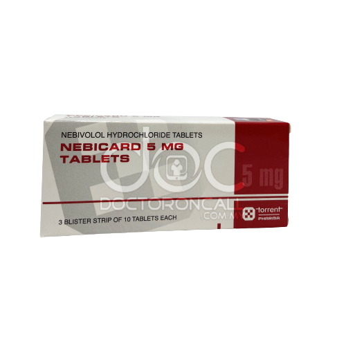 Nebicard 5mg Tablet 10s (strip) - DoctorOnCall Online Pharmacy