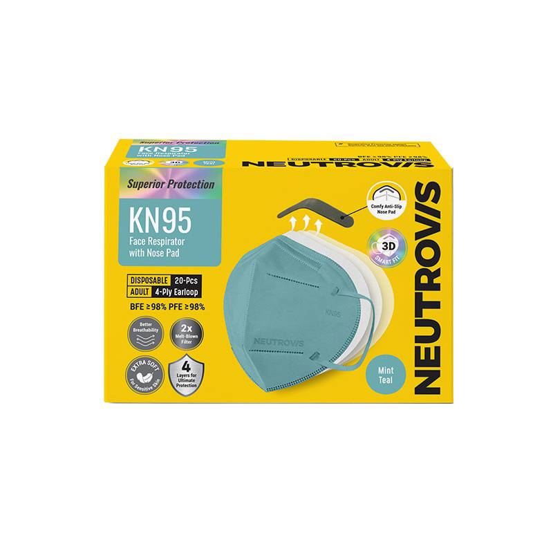 Neutrovis KN95 4Ply Face Mask (Mint Teal) 20s - DoctorOnCall Farmasi Online