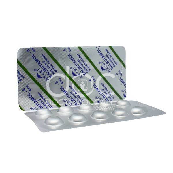 Axcel Salbutamol 4mg Tablet 10s (strip) - DoctorOnCall Farmasi Online