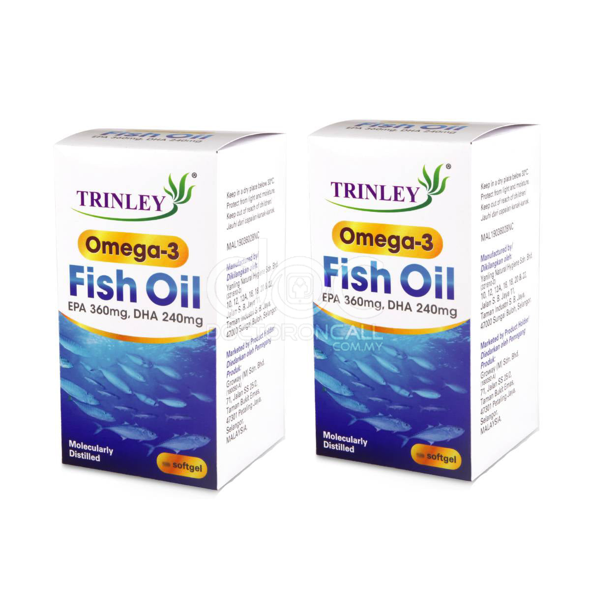 Trinley Omega-3 Fish Oil Capsule 60s x2 - DoctorOnCall Farmasi Online