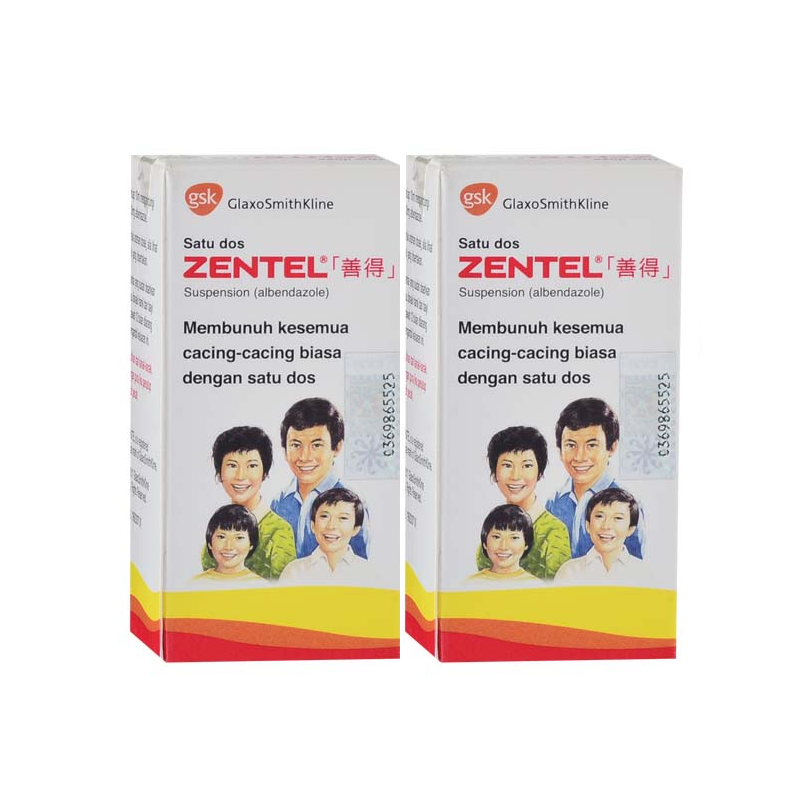 Zentel Suspension 10ml x2 - DoctorOnCall Farmasi Online