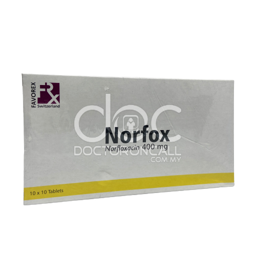 Norfox 400mg Tablet 10s (strip) - DoctorOnCall Farmasi Online