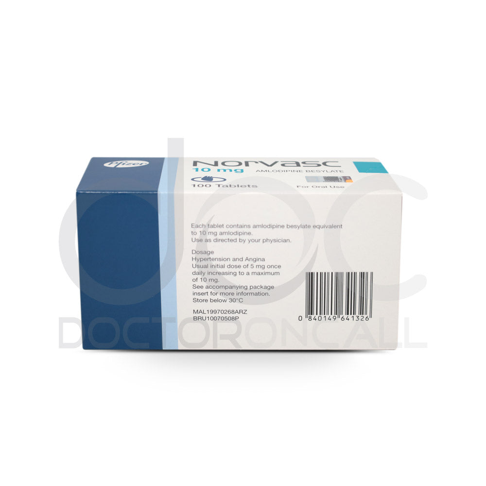 Norvasc 10mg Tablet 100s - DoctorOnCall Farmasi Online