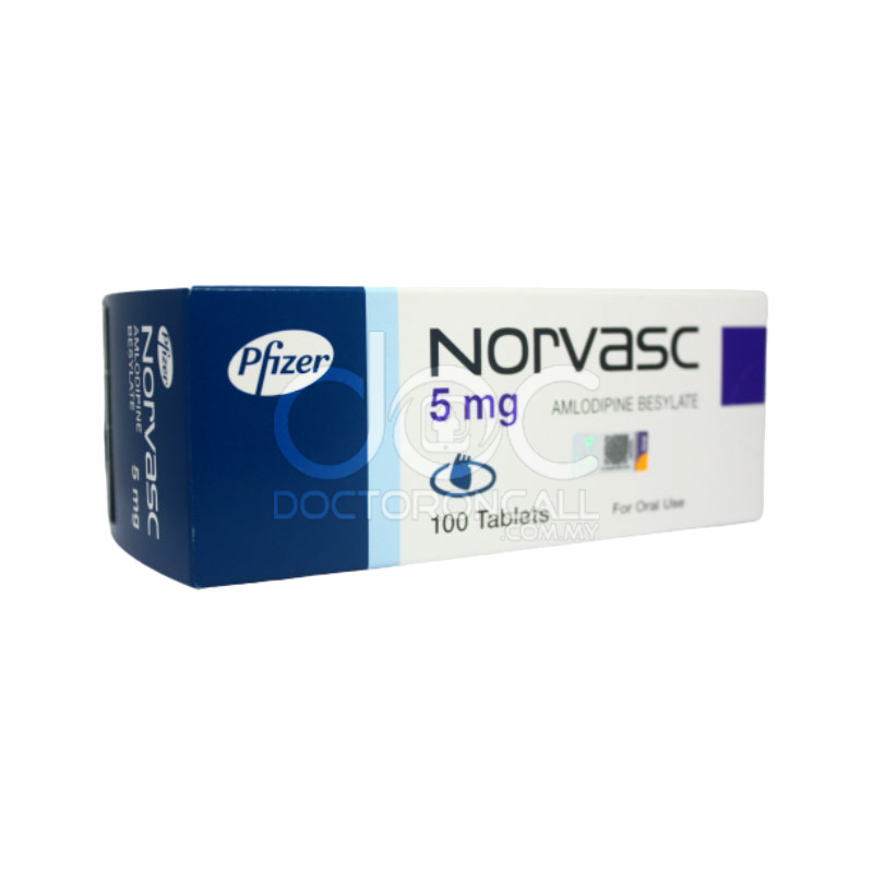 Norvasc 5mg Tablet 100s - DoctorOnCall Farmasi Online