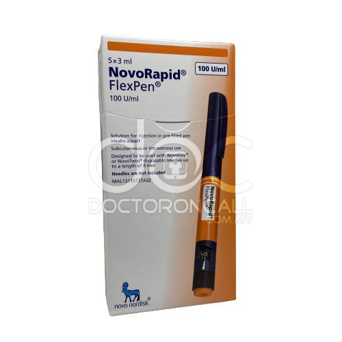 Novorapid FlexPen 100U/ml Pre-filled Pen 3ml x1 (pen) - DoctorOnCall Farmasi Online