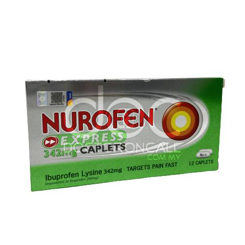Nurofen Express 342mg Tablet 12s - DoctorOnCall Online Pharmacy