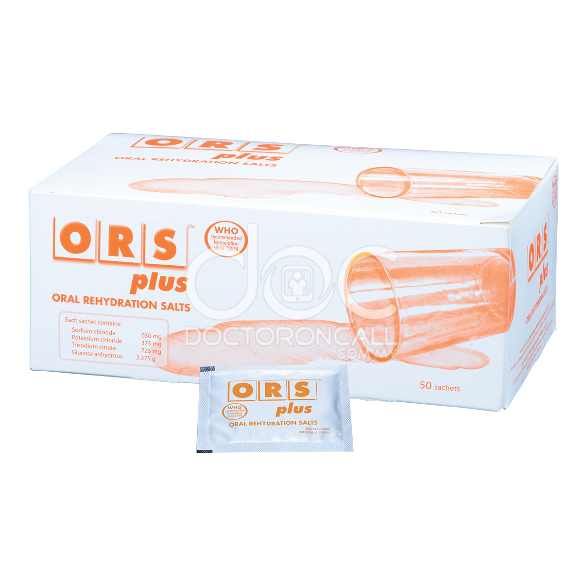 ORS Plus (Orange) Sachet 50s - DoctorOnCall Farmasi Online