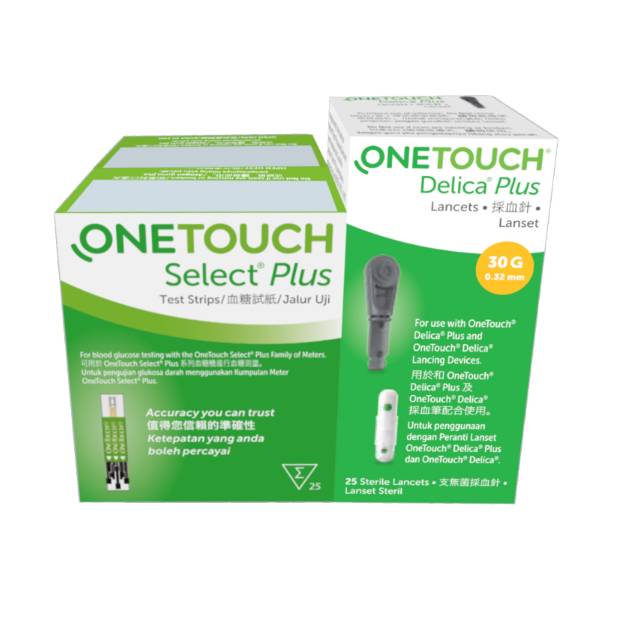 Onetouch Select Plus Test Strips | Pack Of 25 Strips | For Use With  Onetouch Select Plus Simple