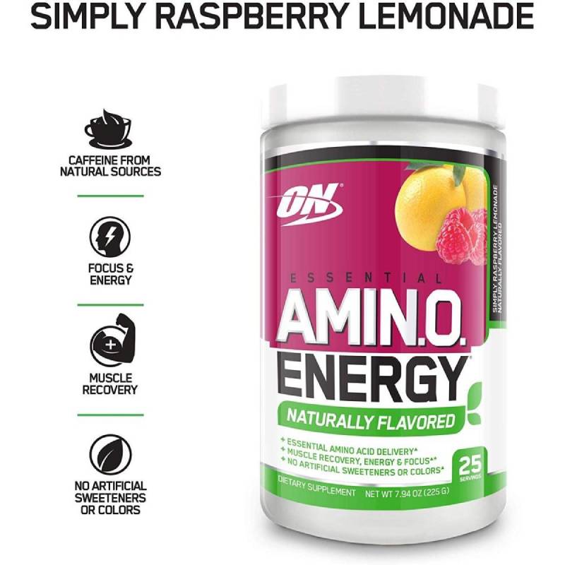 Optimum Nutrition Essential Amino Energy Raspberry Lemonade Powder 225g - DoctorOnCall Online Pharmacy