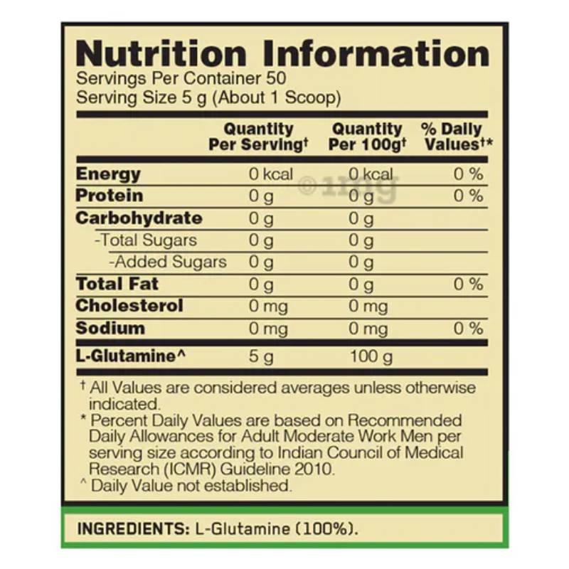 Optimum Nutrition Glutamine Unflavored Powder 300g - DoctorOnCall Online Pharmacy